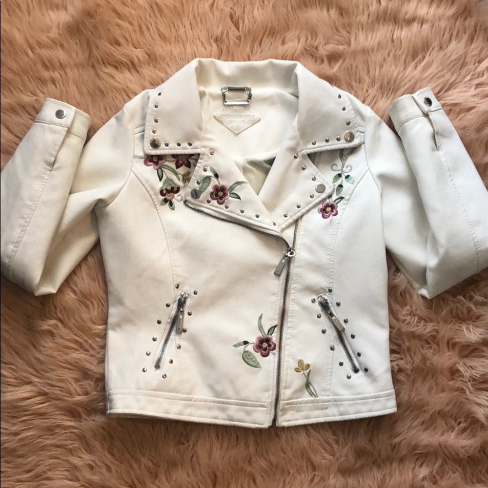 Faux Leather Floral Jacket 💐💐